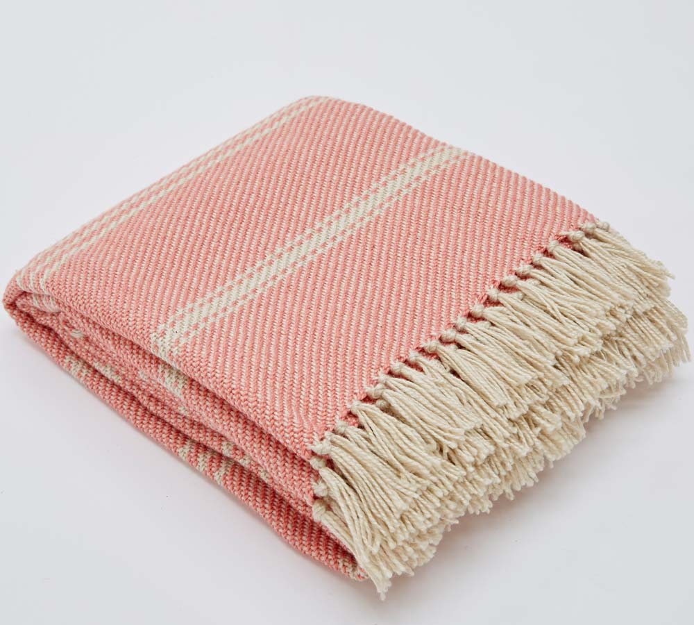 Weaver Green Oxford Stripe Coral Blanket